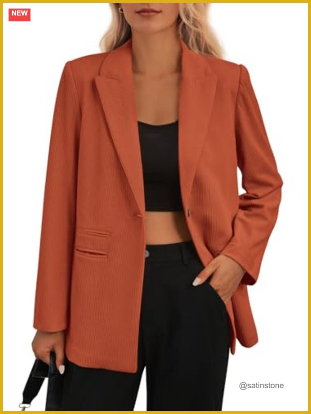 Women's Winter Corduroy Blazer Jacket Casual Dressy Work Business Outerwear - Picture 2 of 6